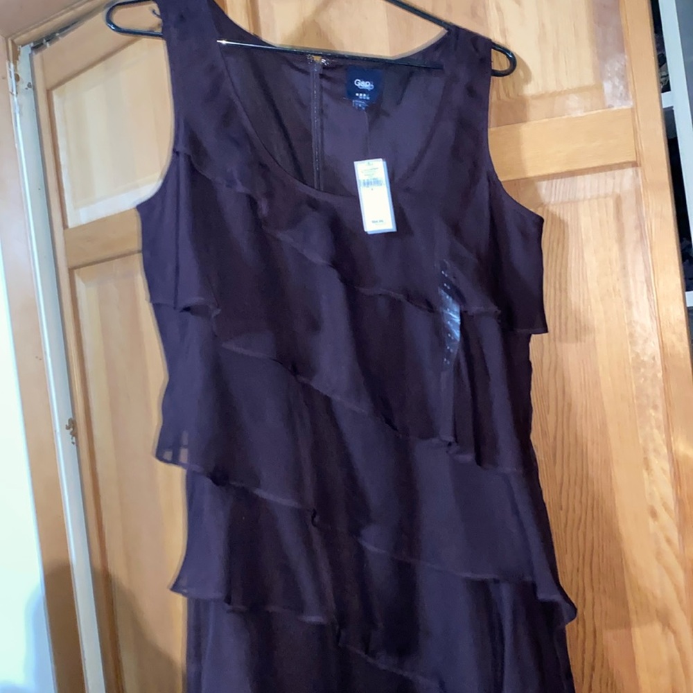 Brand new gap flowy layer satin dress